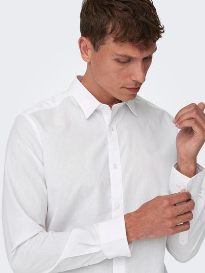 CAMICIA - ONLY & SONS ONSSANE LIFE SLIM LS SOLID POPLIN SHIRT