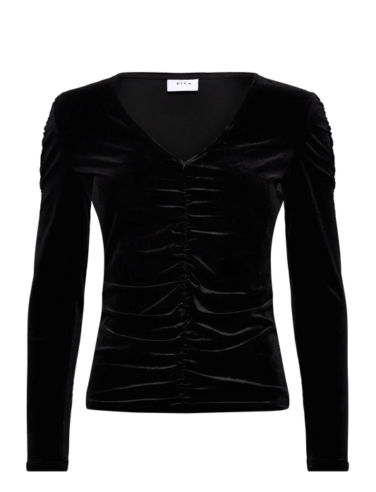 Maglietta T-Shirts Vivelida Vneck L/S Velvet Top/Su Vila